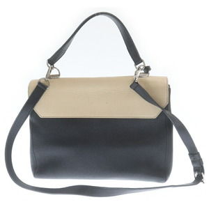 Louis Vuitton 2 Hand Bag Shoulder Lock Black Tan Me